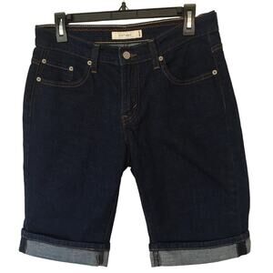 Levi’s 515 Size 8 Cuffed Jean Shorts, Mid Rise Dark Wash